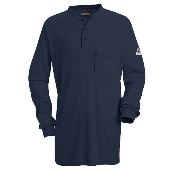 Bulwark Men's FR Lightweight Henley in Navy